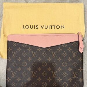 Louis Vuitton Monogram Pink and Brown Wristlet